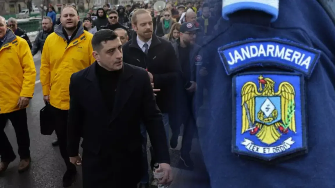 Jandarmeria intervine la protestul AUR, aplică sancțiuni și deschide dosar penal