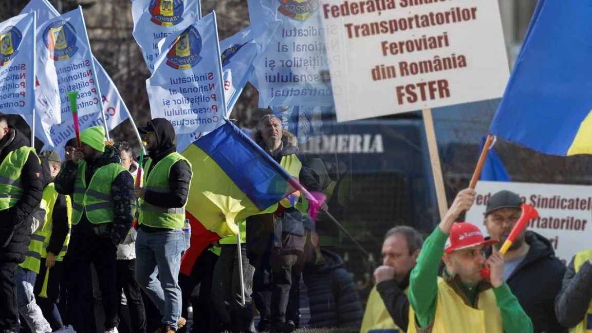 România în stradă! Zeci de mii de ceferiști, polițiști și mineri protestează de ziua Micii Uniri